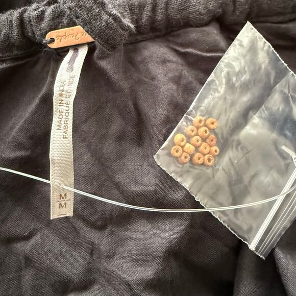 Free People maxi dress tiered halter ruffled cotton boho sleeveless Medium black - Picture 5 of 7